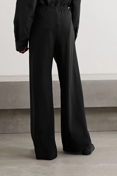 Shop The Row Gala Crepe Wide-leg Pants In Black