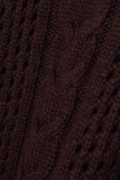Shop Nanushka Diya Cable-knit Turtleneck Sweater In Burgundy