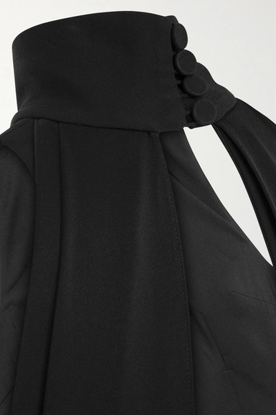 Shop Alex Perry Langley Draped Crepe Gown In Black