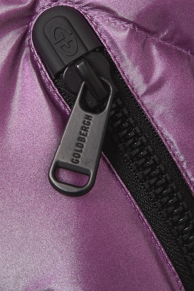 Shop Goldbergh Aura Hooded Quilted Metallic Down Ski Jacket In Purple