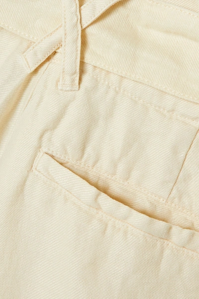 Shop Alex Mill Avery Belted Pleated Linen Shorts In White