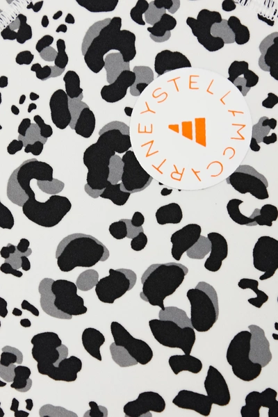 Shop Adidas By Stella Mccartney Truepurpose Cutout Perforated Leopard-print Stretch Top In White