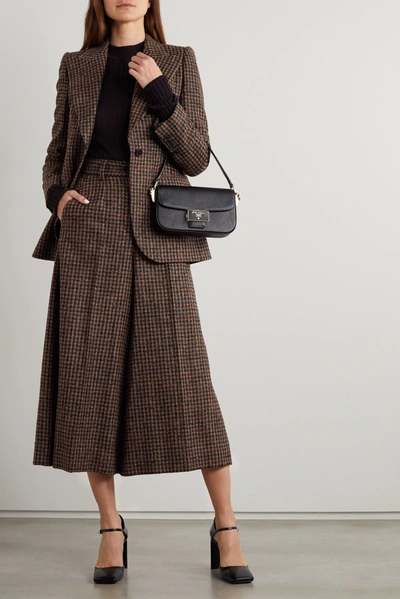 Shop Dolce & Gabbana Houndstooth Tweed Culottes In Brown
