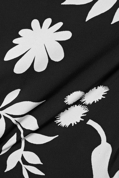 Shop Racil Flavia Embellished One-shoulder Printed Crepe Maxi Dress In Black