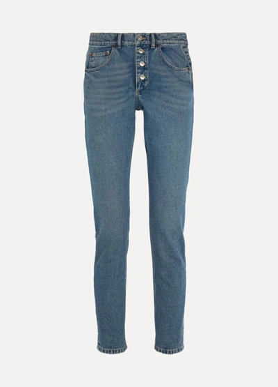 Shop Balenciaga Tube High-rise Straight-leg Jeans In Indigo