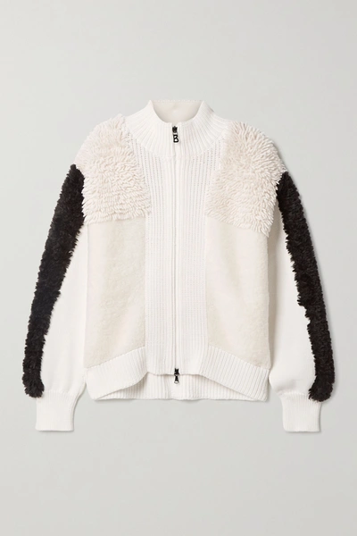 Shop Bogner Magalie Paneled Wool-blend Jacket In Cream