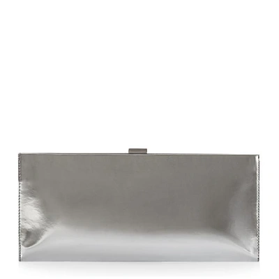 Shop Roger Vivier Pilgrim Clutch Bag In Mirrored Leather In Silver