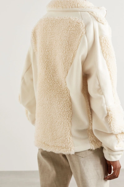 Shop Gmbh Ercan Wool-blend Felt And Faux Shearling Jacket In White