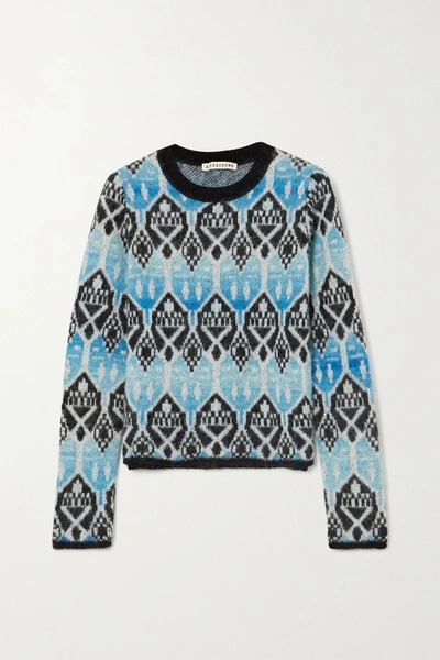 Shop Alexa Chung Jacquard-knit Sweater In Blue