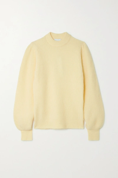 Shop Ganni Knitted Sweater In Cream
