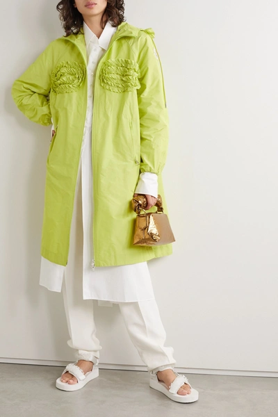 Shop Moncler Genius + 4 Simone Rocha Agatea Hooded Ruffled Shell Jacket In Lime Green