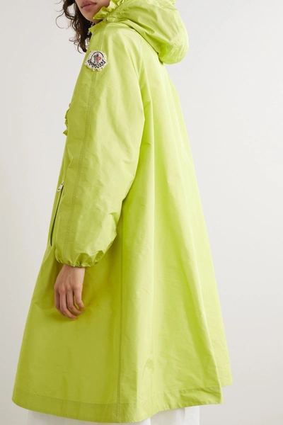 Shop Moncler Genius + 4 Simone Rocha Agatea Hooded Ruffled Shell Jacket In Lime Green