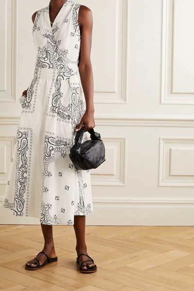 Shop Tory Burch Belted Printed Cotton-voile Midi Wrap Dress In Ivory