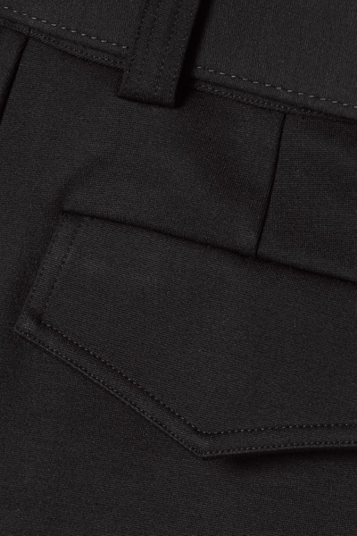 Shop Victoria Victoria Beckham Belted Jersey Wide-leg Pants In Black