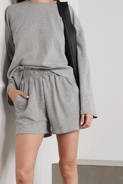 Shop The Frankie Shop Jaimie Oversized Cotton-jersey Sweatshirt And Shorts Set In Gray