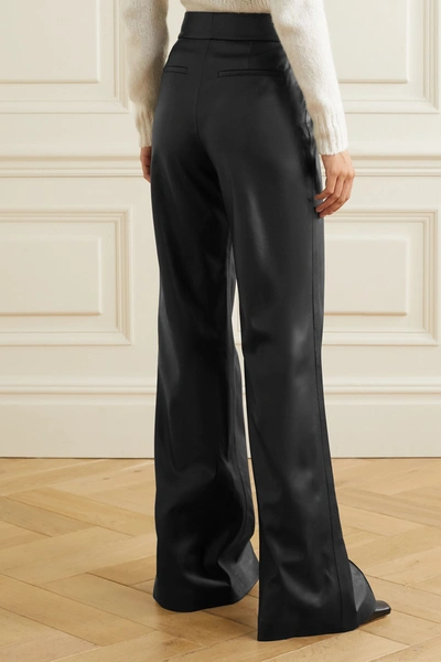 Shop Alice And Olivia Dylan Vegan Leather Wide-leg Pants In Black
