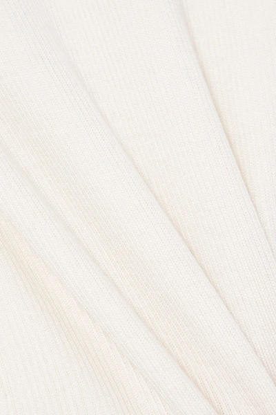 Shop Ferragamo Cashmere, Wool And Silk-blend Turtleneck Sweater In Cream