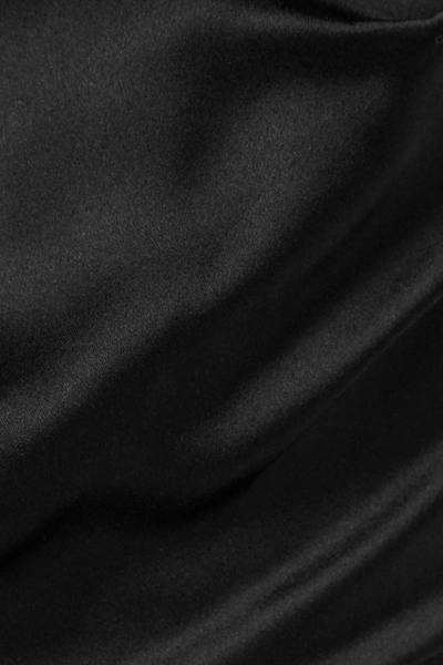 Shop Brandon Maxwell Cutout Draped Silk-satin Gown In Black