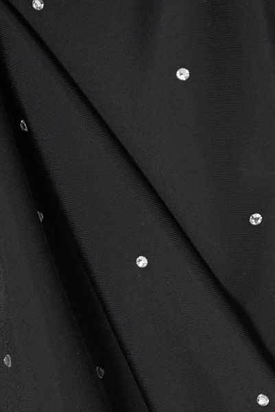 Shop Adam Selman Sport Crystal-embellished Cropped Stretch Top In Black