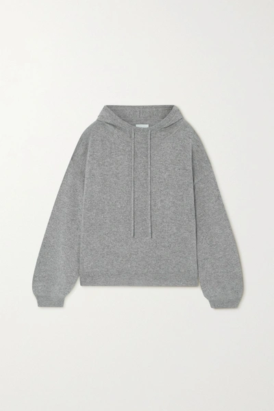 Shop Loulou Studio Linosa Mélange Cashmere Hoodie In Gray