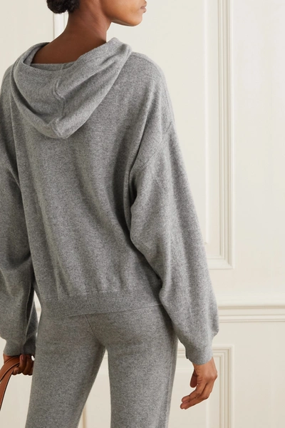 Shop Loulou Studio Linosa Mélange Cashmere Hoodie In Gray