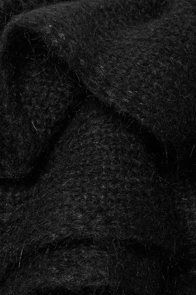 Shop Philosophy Di Lorenzo Serafini One-sleeve Ruffled Knitted Sweater In Black
