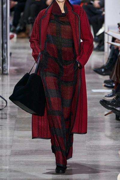 Shop Akris Leather-trimmed Wool-blend Tweed Coat In Red