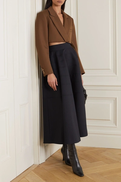 Shop Nina Ricci Cropped Wool Blazer In Light Brown