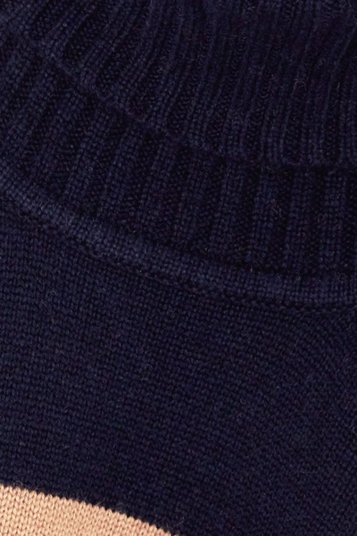 Shop Max Mara Wool And Cashmere-blend Turtleneck Sweater In Navy