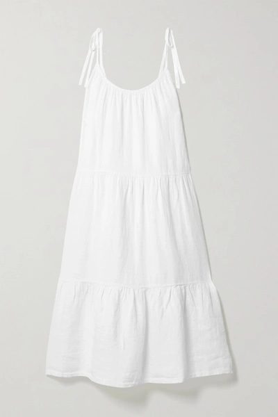 Shop Honorine Lucy Tiered Linen Dress In White