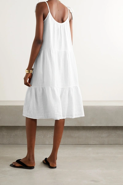 Shop Honorine Lucy Tiered Linen Dress In White