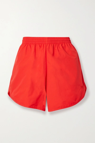 Shop Balenciaga Shell Shorts In Red