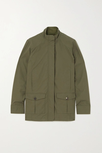 Shop Purdey Cotton-gabardine Jacket In Army Green