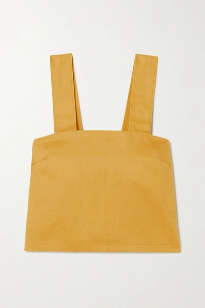 Shop King & Tuckfield Lyocell, Linen And Cotton-blend Top In Yellow