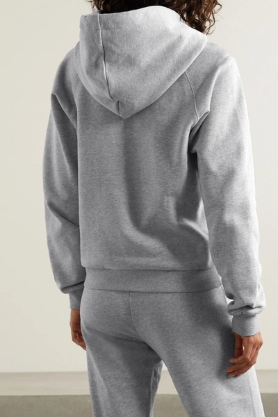 Shop Tory Sport French Cotton-terry Hoodie In Light Gray