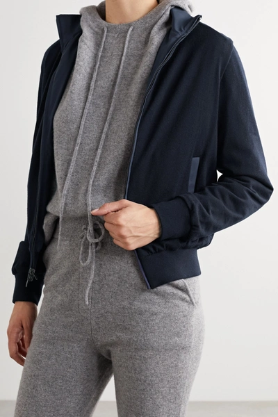 Shop Loro Piana Reversible Shell And Cashmere Bomber Jacket In Navy
