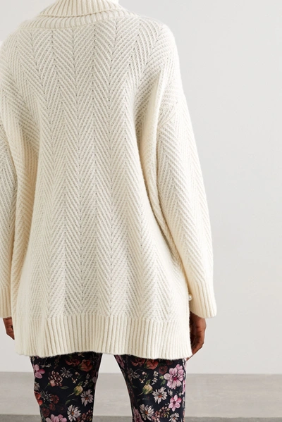 Shop Adam Lippes Cashmere And Silk-blend Turtleneck Sweater In Ivory