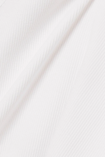 Agolde Poppy Ribbed Stretch Organic Cotton And Tencel-blend Jersey Tank In White