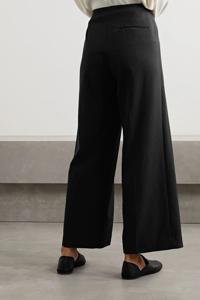 Shop The Row Ander Cropped Wool Wide-leg Pants In Black
