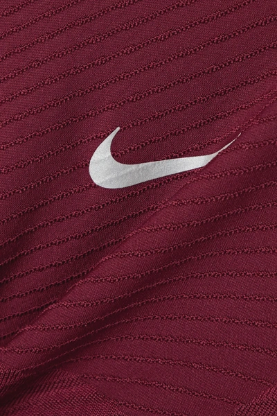 Shop Nike Textured Dri-fit Hoodie In Claret
