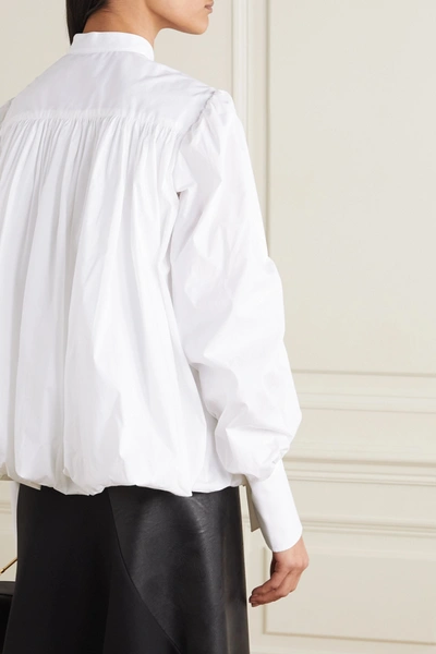 Shop Palmer Harding Ateles Pleated Cotton-blend Poplin Shirt In White