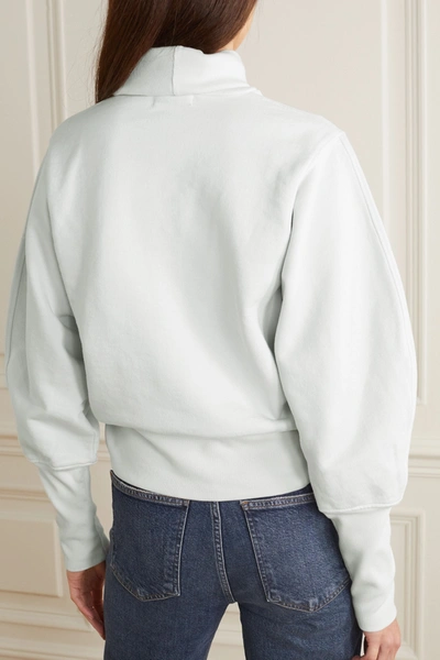 Shop Agolde Cotton-jersey Turtleneck Sweatshirt In Light Gray