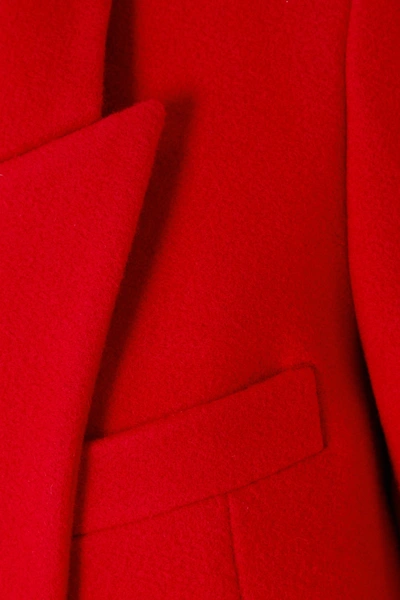 Shop Saint Laurent Double-breasted Cashmere And Wool-blend Coat In Red