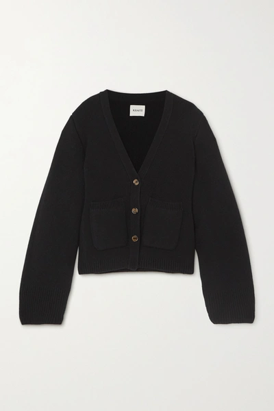 Shop Khaite Scarlet Cashmere-blend Cardigan In Black