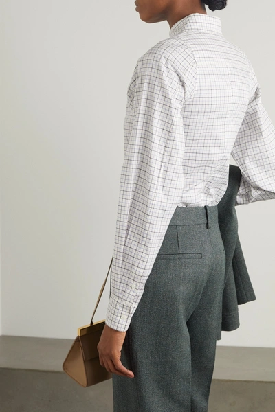 Shop Victoria Beckham Checked Cotton Shirt In White