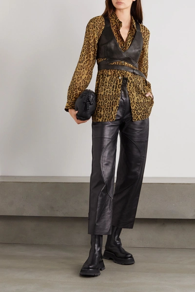 Shop Junya Watanabe Leopard-print Voile Shirt In Leopard Print