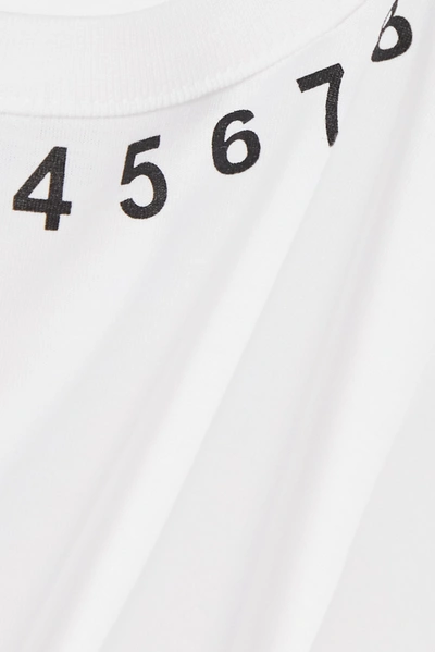 Shop Maison Margiela Printed Cotton-jersey T-shirt In White