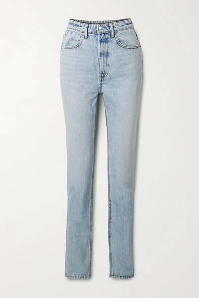 Shop Alexander Wang High-rise Straight-leg Jeans In Light Blue