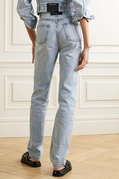 Shop Alexander Wang High-rise Straight-leg Jeans In Light Blue