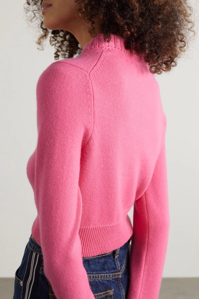 Shop Alexander Mcqueen Cropped Cashmere Sweater In Pink